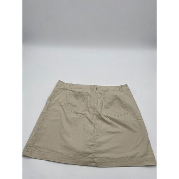 Laura Scott A Line Mini Skort Ivory Khaki Women Size 14 - Picture 2 of 8